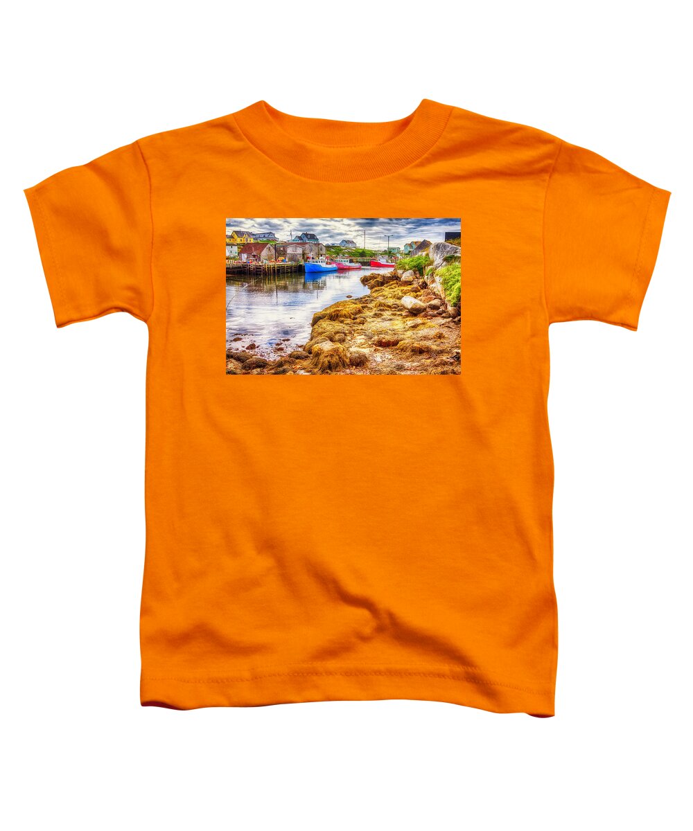 Peggy's Cove Toddler T-Shirt featuring the photograph Low Tide at Peggy's Cove 3 by Tatiana Travelways