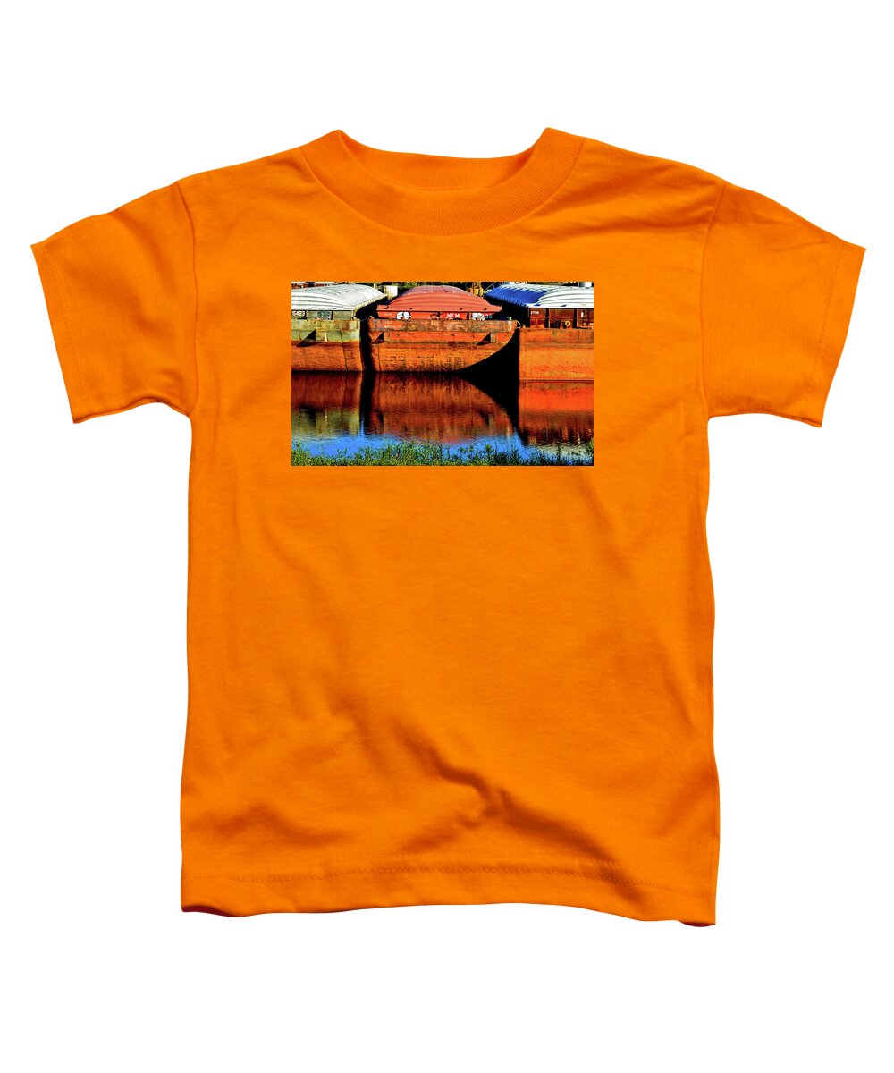 Barges Toddler T-Shirt featuring the photograph Many Miles by Susie Loechler