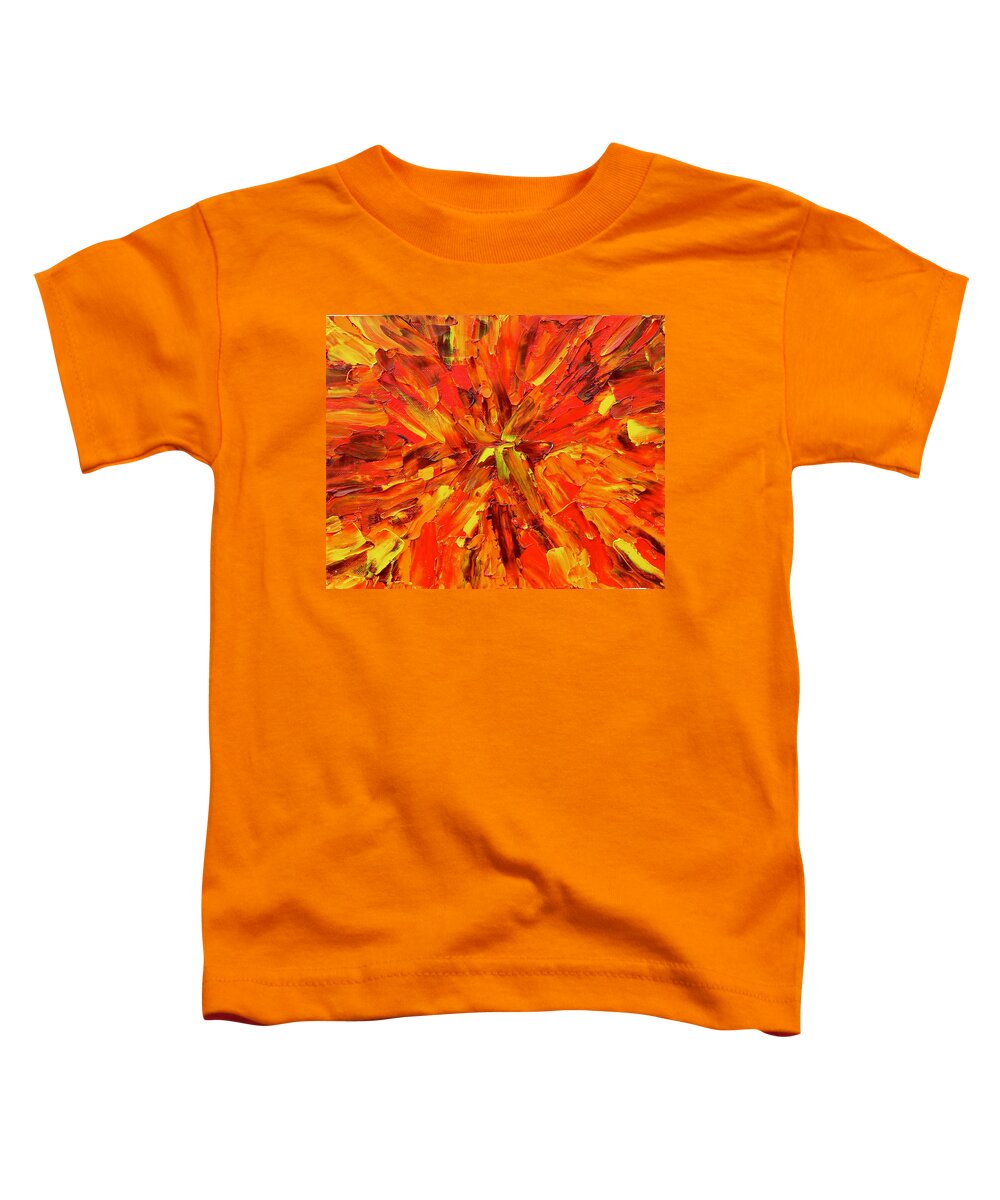 Marigold Toddler T-Shirt featuring the painting Marigold Inspiration 1 by Teresa Moerer