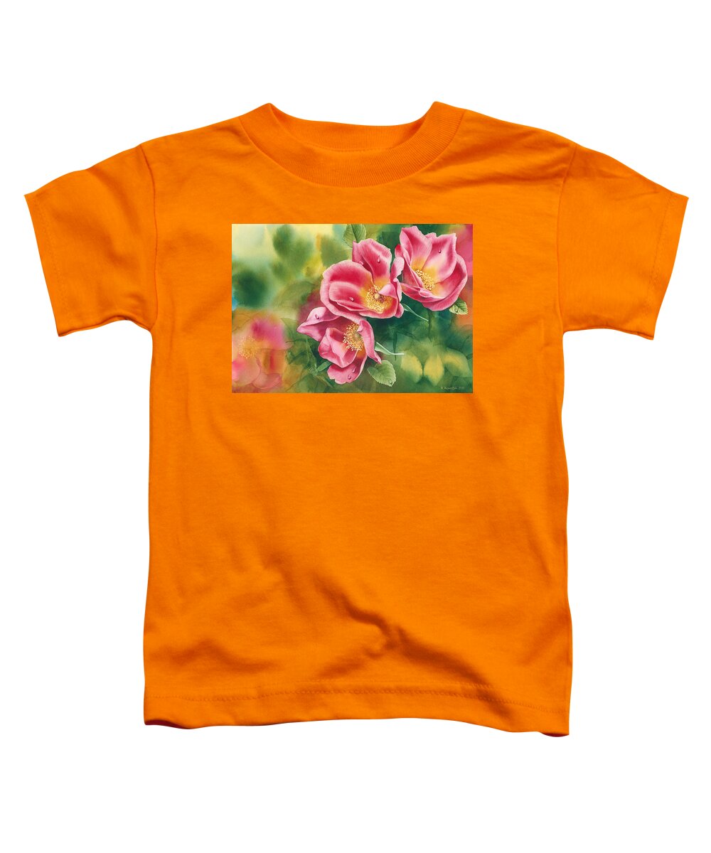 Flower Toddler T-Shirt featuring the painting Misty Roses by Espero Art