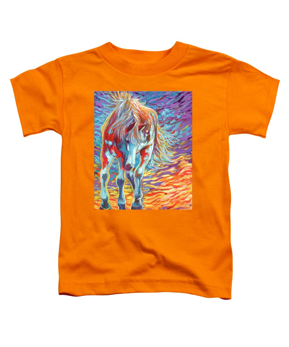 Horse Toddler T-Shirt featuring the painting Morning Dancer by Jenn Cunningham