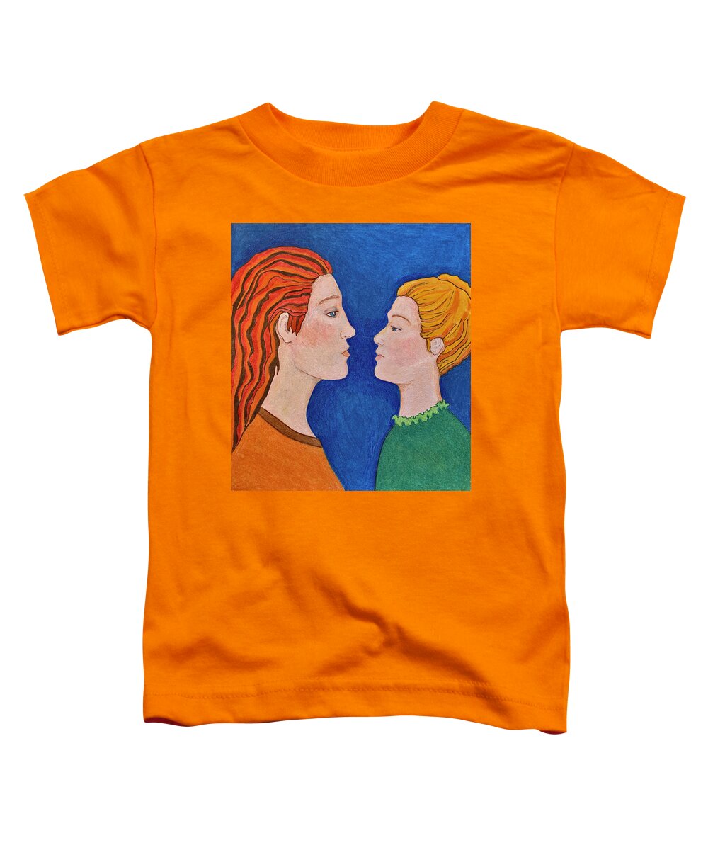 Mothers Toddler T-Shirt featuring the mixed media Mother and Daughter by Lorena Cassady