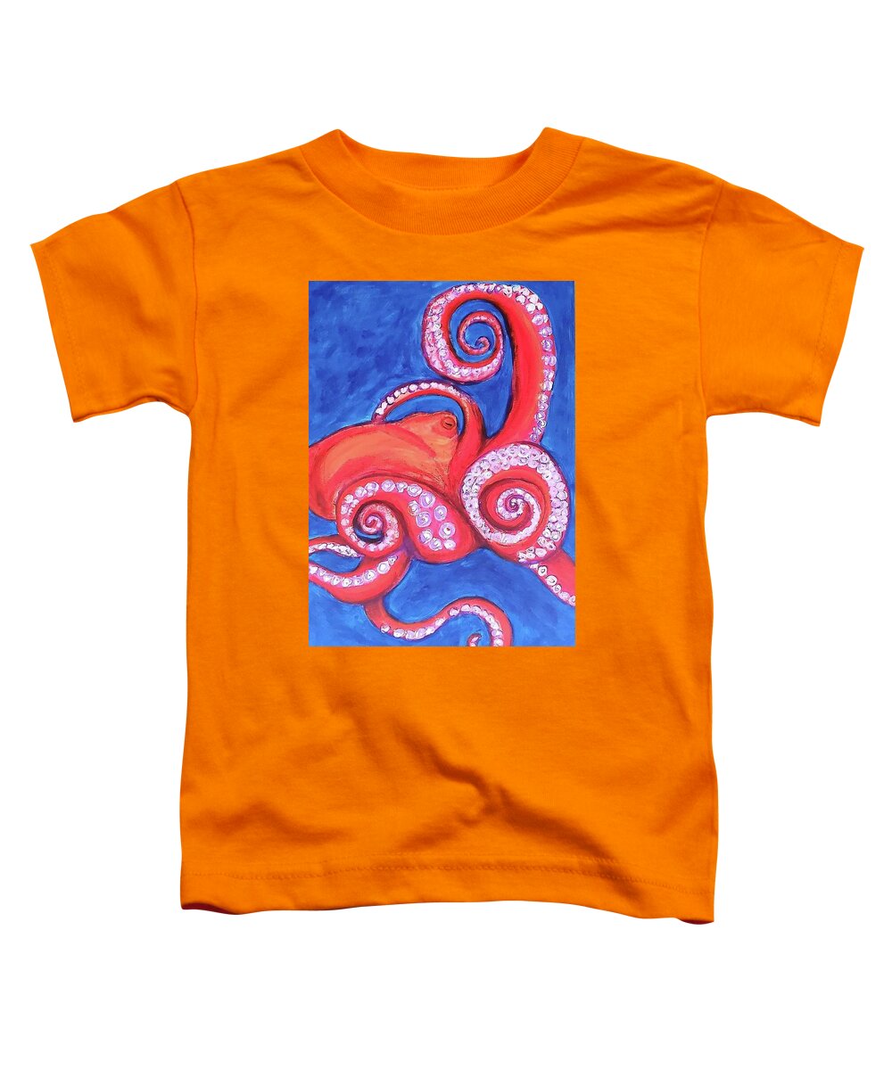 Nature Toddler T-Shirt featuring the painting Octopus by Amy Kuenzie