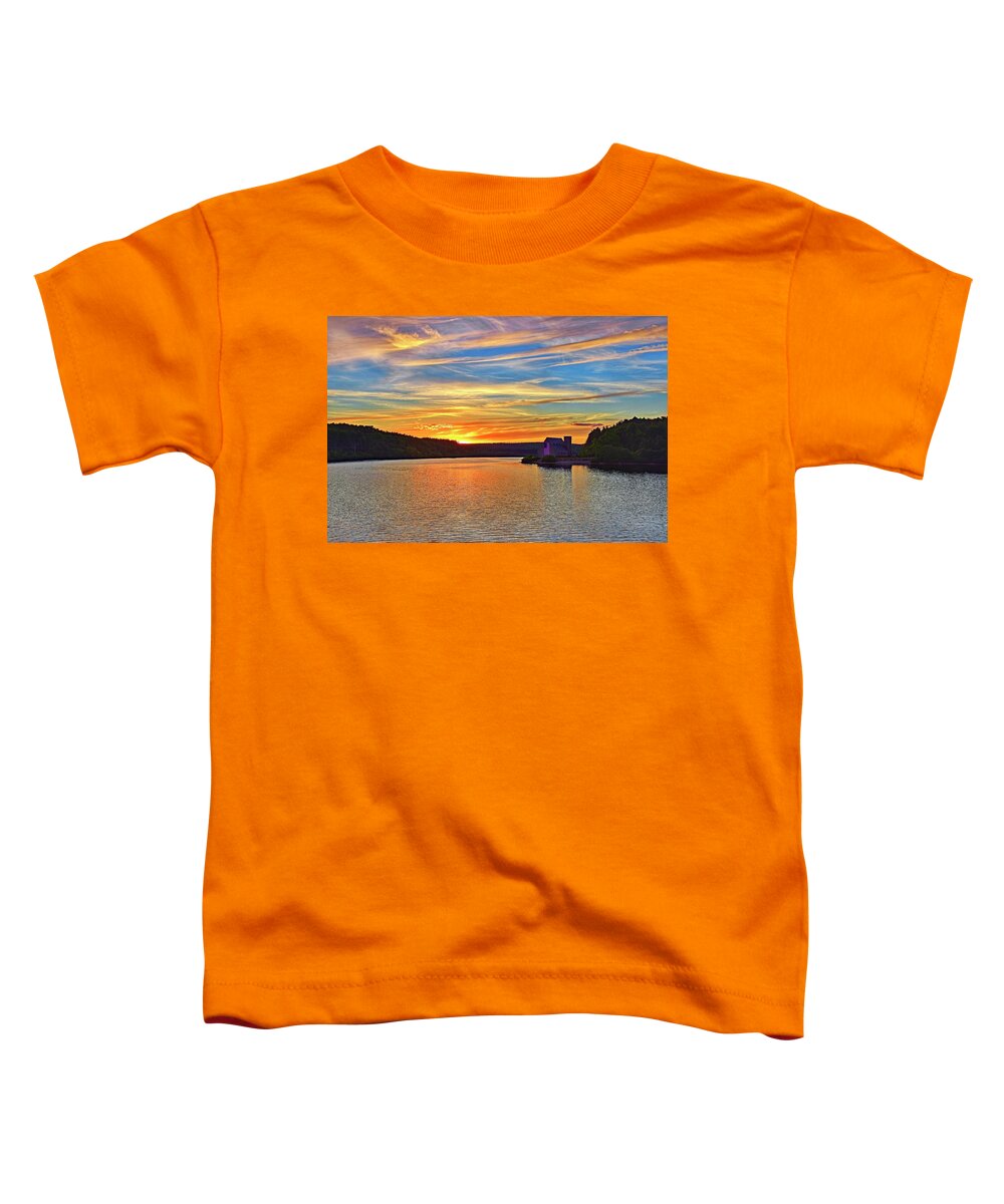 Old Toddler T-Shirt featuring the photograph Old Stone Chruch Sunset by Monika Salvan