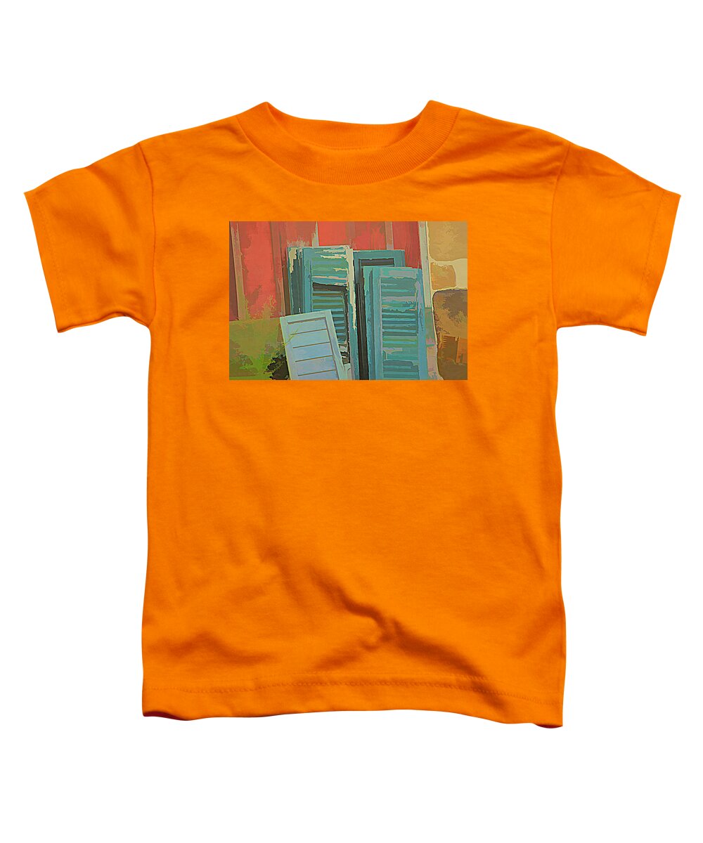 Old Shutters Toddler T-Shirt featuring the digital art Open Up by Steve Ladner