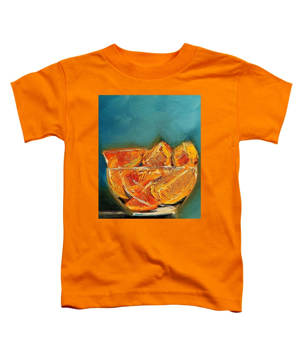 Oranges Toddler T-Shirt featuring the painting Orange A Delish by Lisa Kaiser