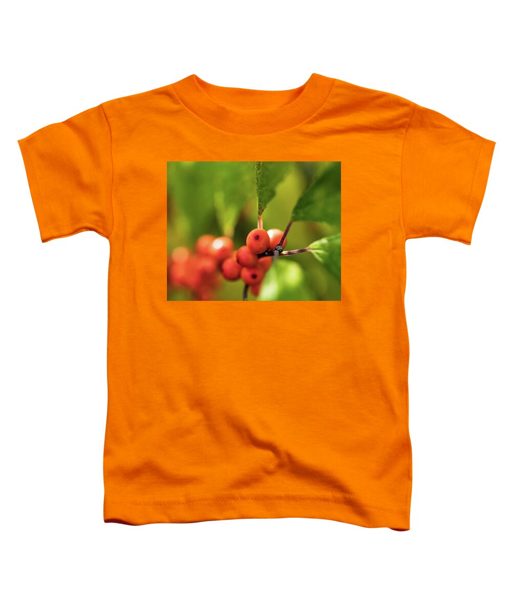 Plants Toddler T-Shirt featuring the photograph Orange Berry Bush by Amelia Pearn