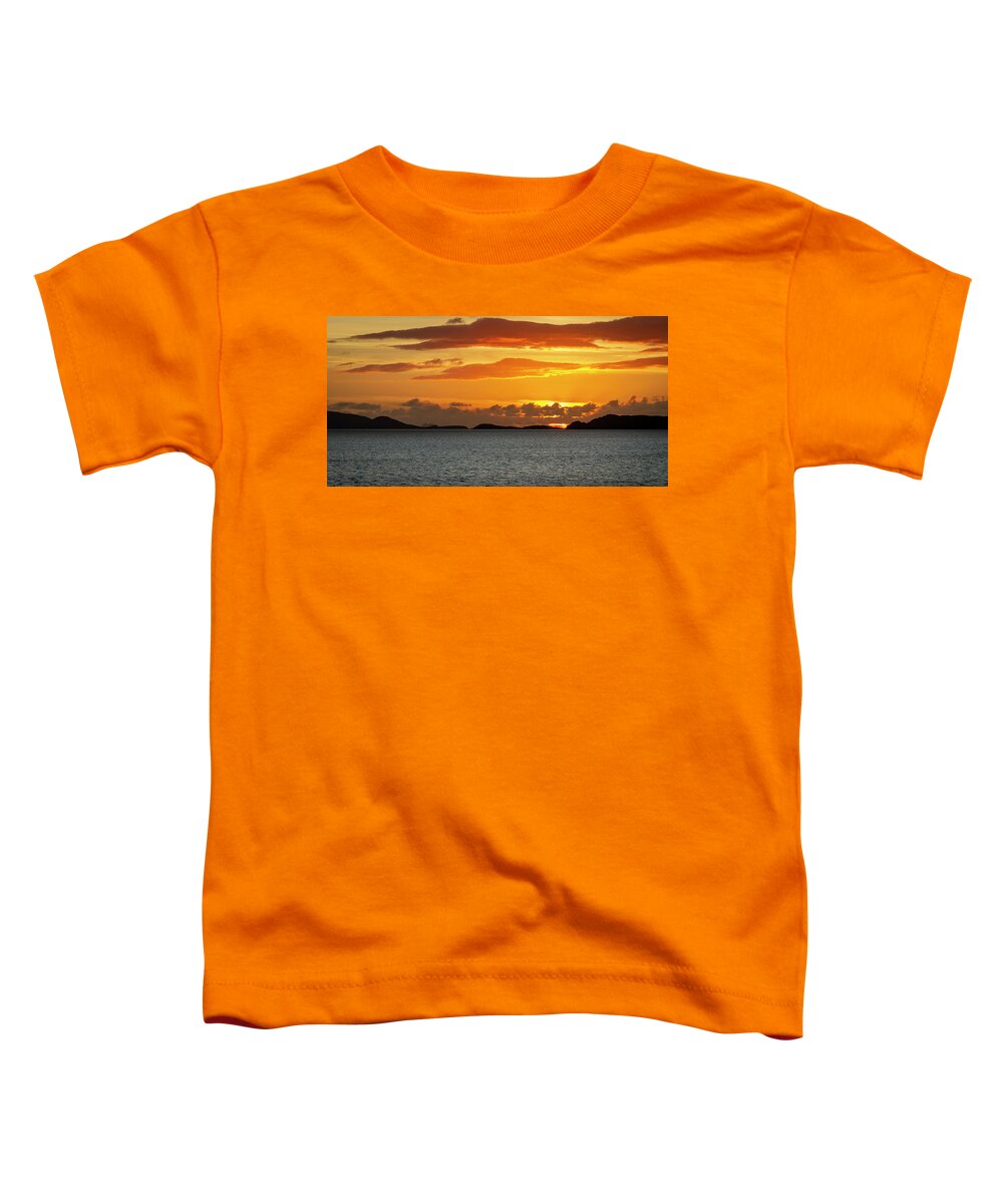 Sunset Toddler T-Shirt featuring the photograph Panoramic Sunset Ove Caherdaniel by Mark Callanan