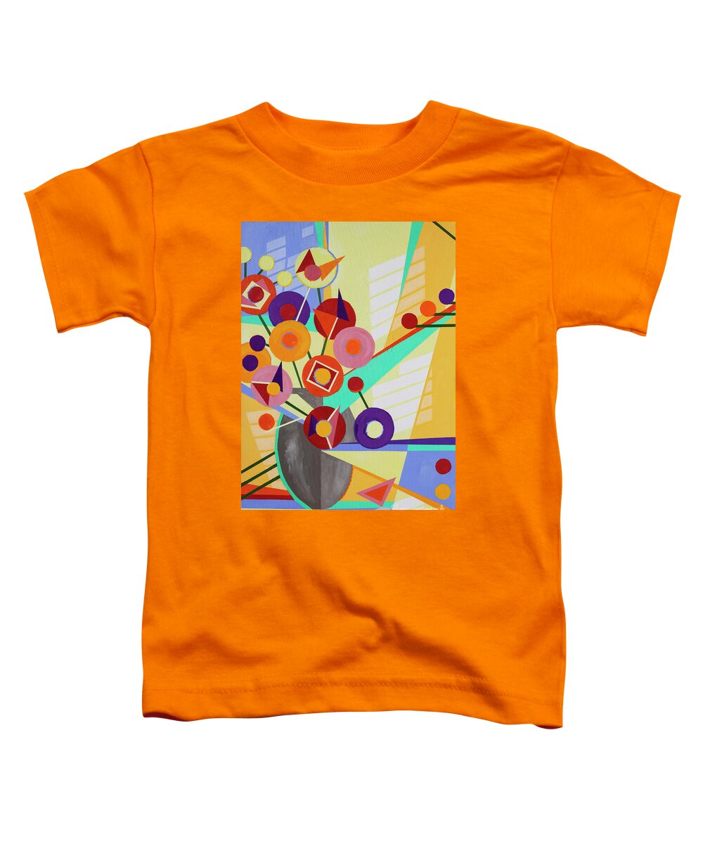 Acrylic Painting Of Abstract Flowers Toddler T-Shirt featuring the painting Pinball Pansies by Jane Crabtree