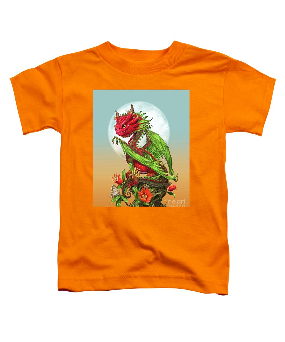 Pomegranate Toddler T-Shirt featuring the digital art Pomegranate Dragon by Stanley Morrison