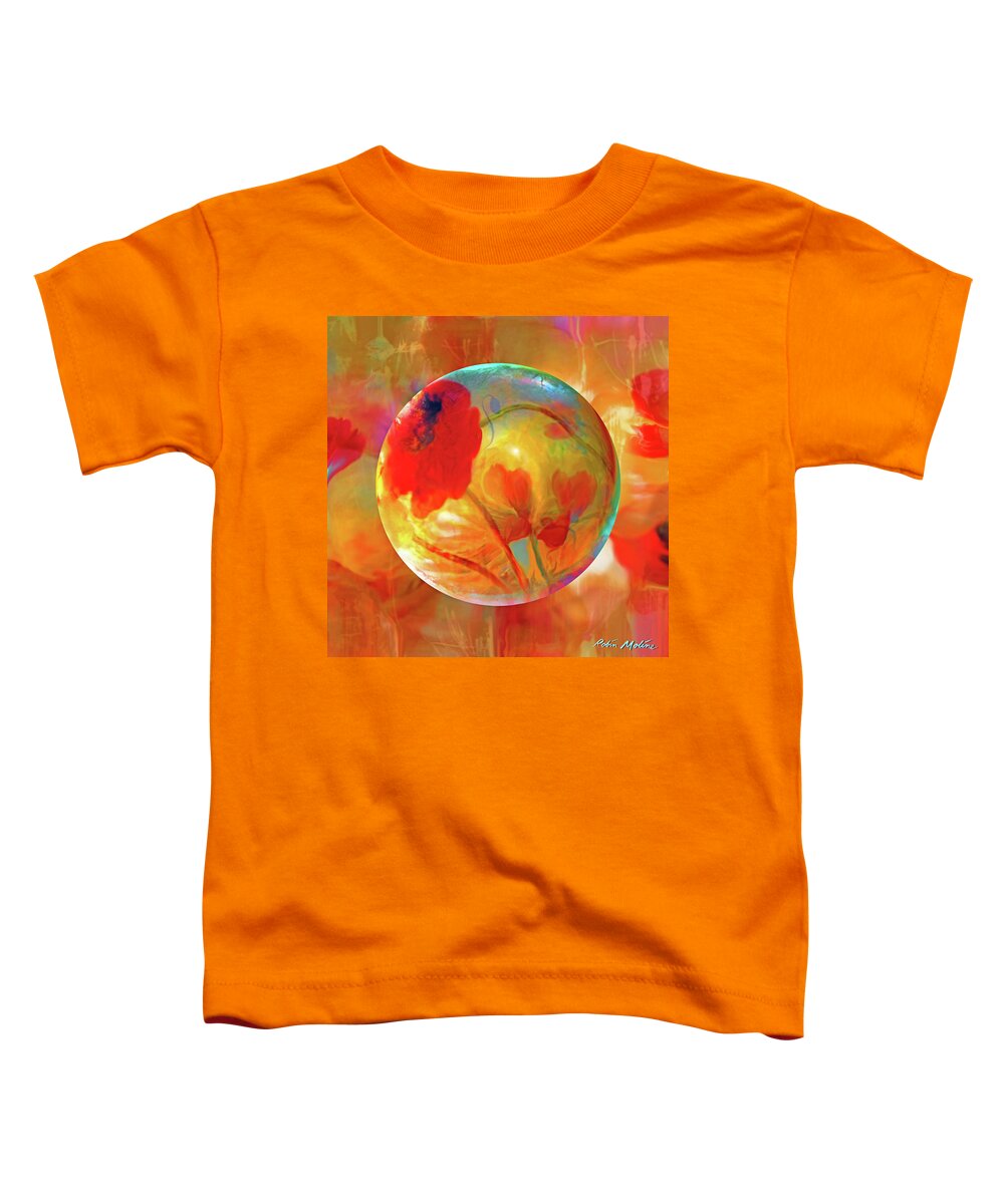  Poppies Toddler T-Shirt featuring the painting Pop Twombly by Robin Moline