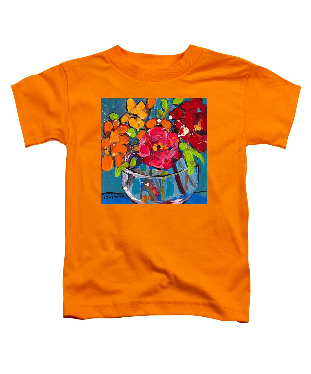 Flowers Toddler T-Shirt featuring the painting Posy Pop by Elaine Elliott