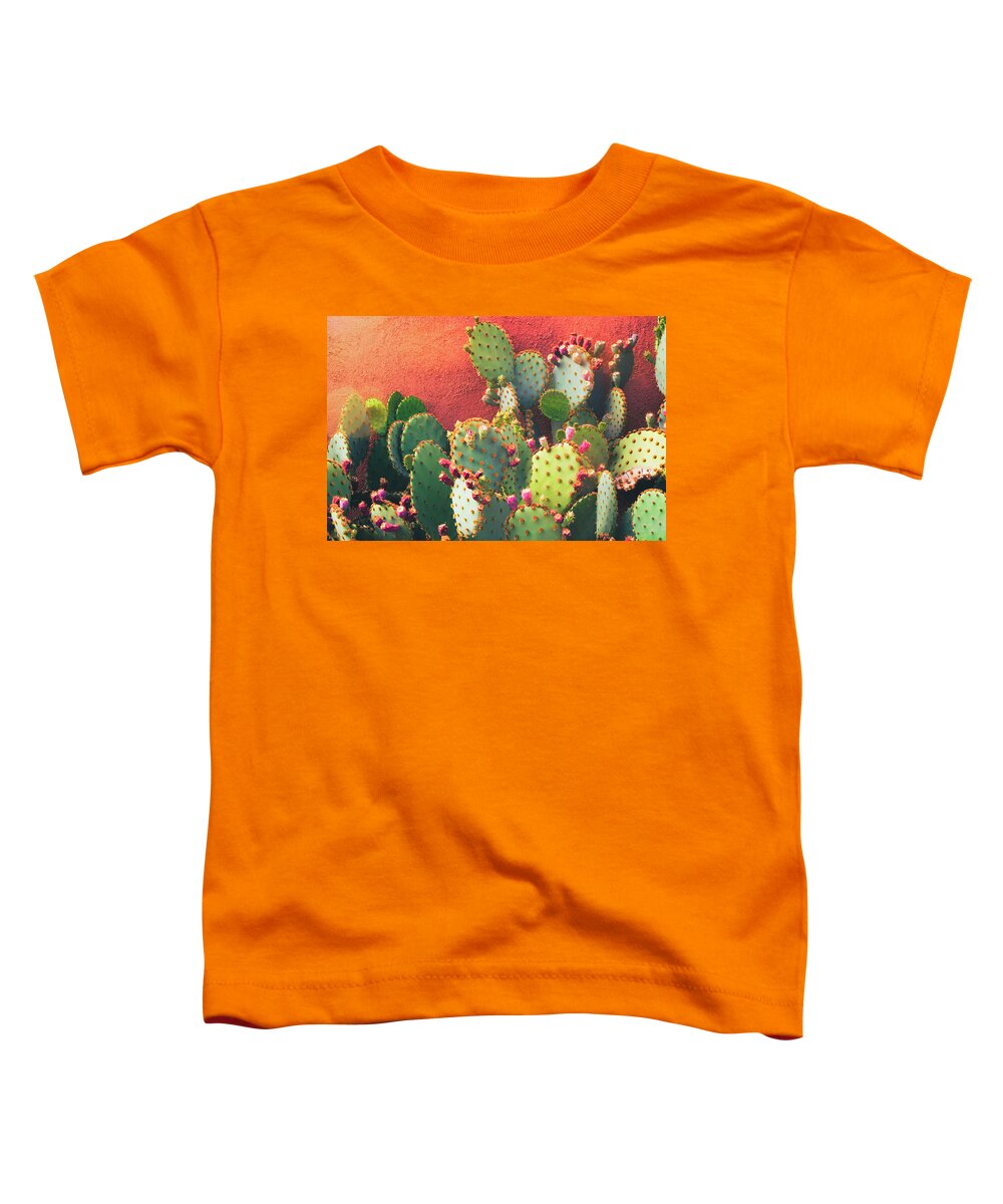 Prickly Pear Cactus Toddler T-Shirt featuring the photograph Prickly Pear Wall by Saija Lehtonen