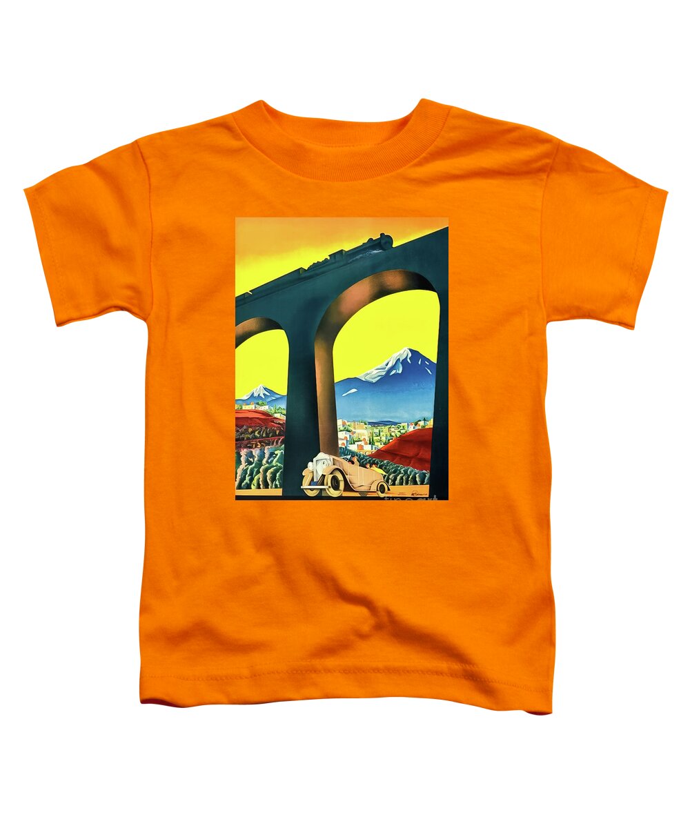 1934 Toddler T-Shirt featuring the drawing Rare Soviet Armenia Travel Poster 1934 by M G Whittingham