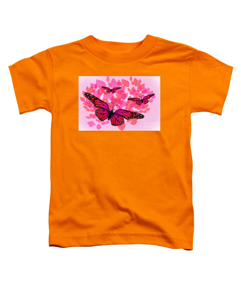 Butterflies Toddler T-Shirt featuring the digital art Red Butterflies by Kirt Tisdale