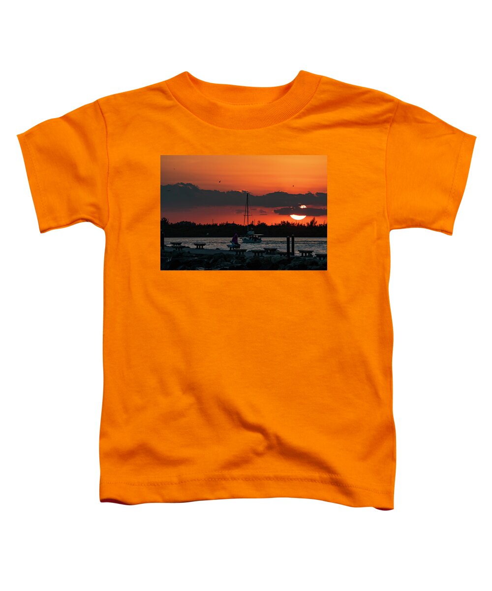 Fort Pierce Toddler T-Shirt featuring the digital art Red Skies At Night by Todd Tucker
