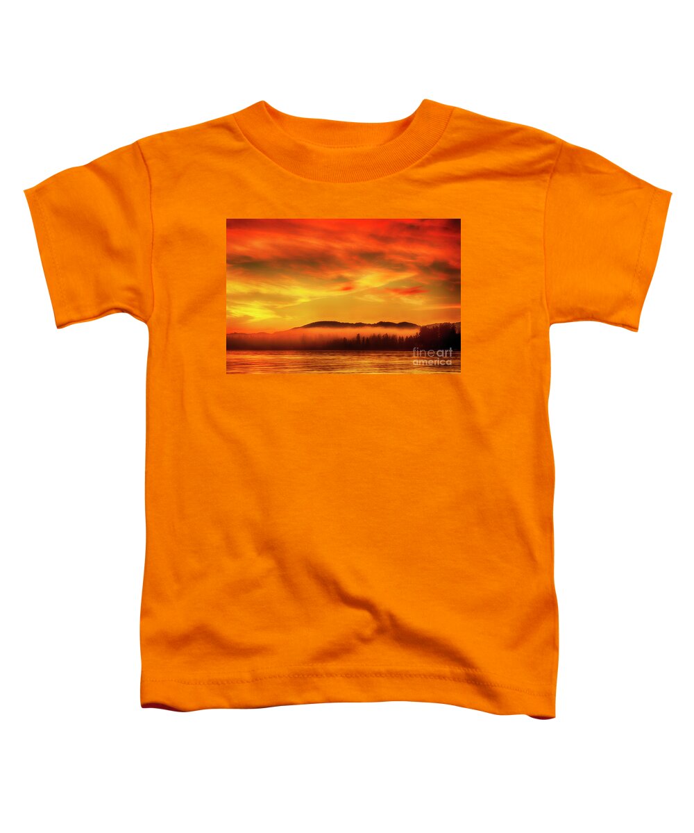 Sunrise Toddler T-Shirt featuring the photograph Red Sky In The Morning by Bob Christopher