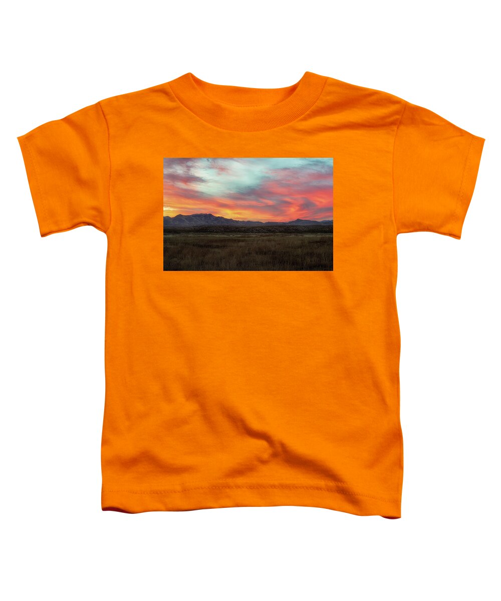San Mateo Mountains Toddler T-Shirt featuring the photograph San Mateo Mountain Sunset by Susan Rissi Tregoning