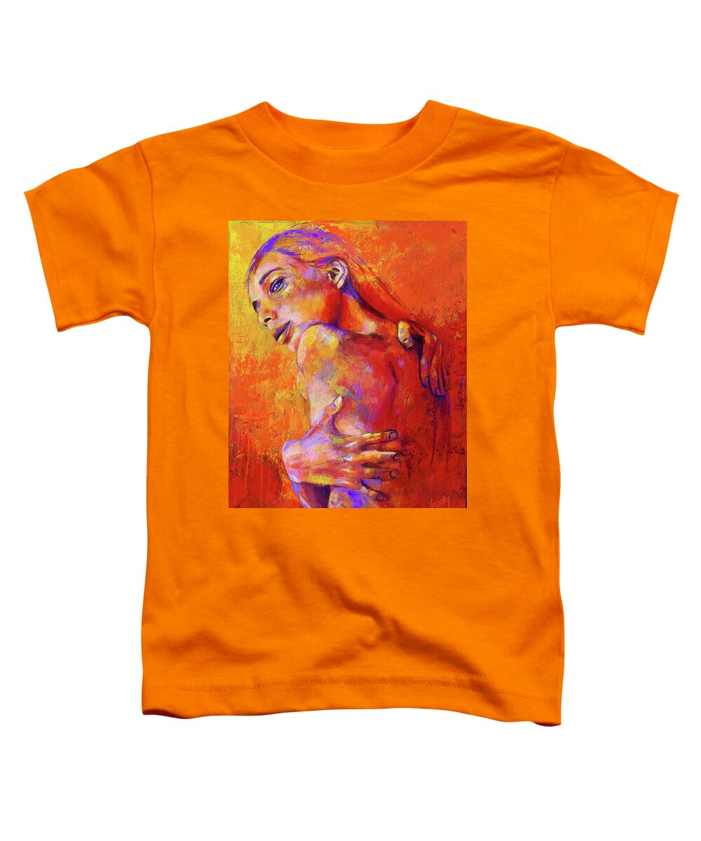 Self-love Toddler T-Shirt featuring the painting Self-Love by Luzdy Rivera