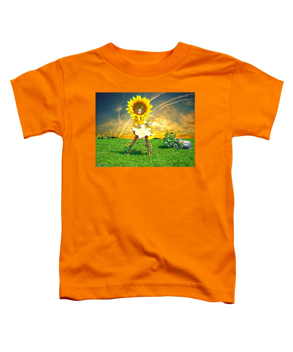 Women Toddler T-Shirt featuring the digital art Sun Flower by Williem McWhorter