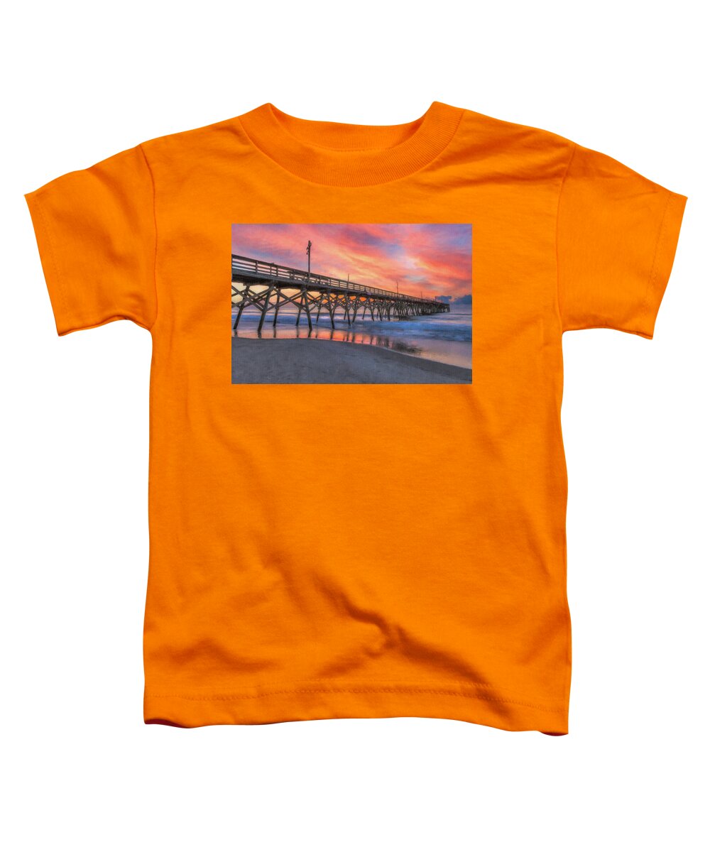 Pier Toddler T-Shirt featuring the photograph Sunrise on Surfside 9A by Steve Rich