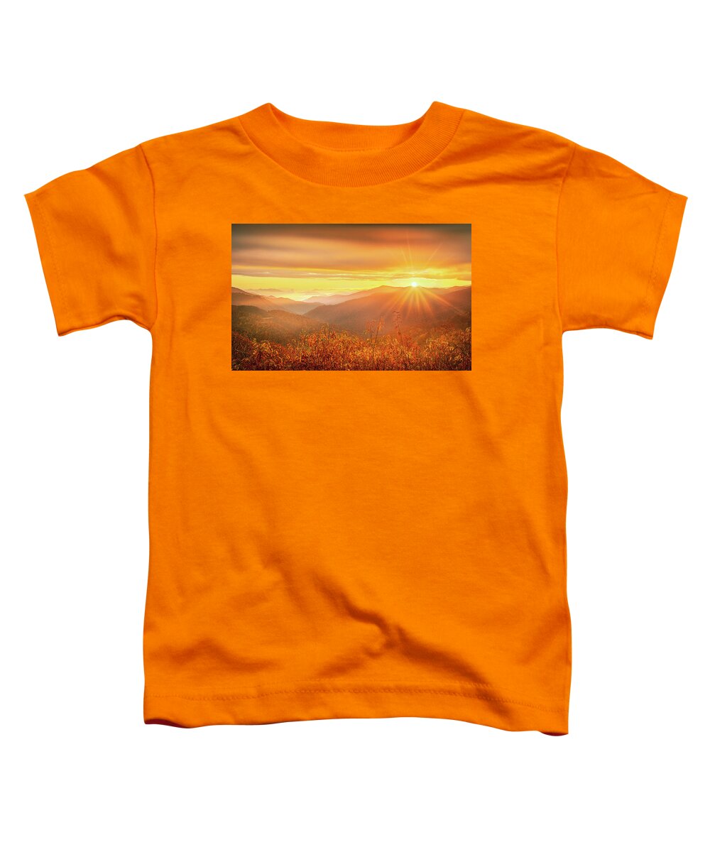 Maggie Valley Toddler T-Shirt featuring the photograph A Sunrise To Remember by Jordan Hill