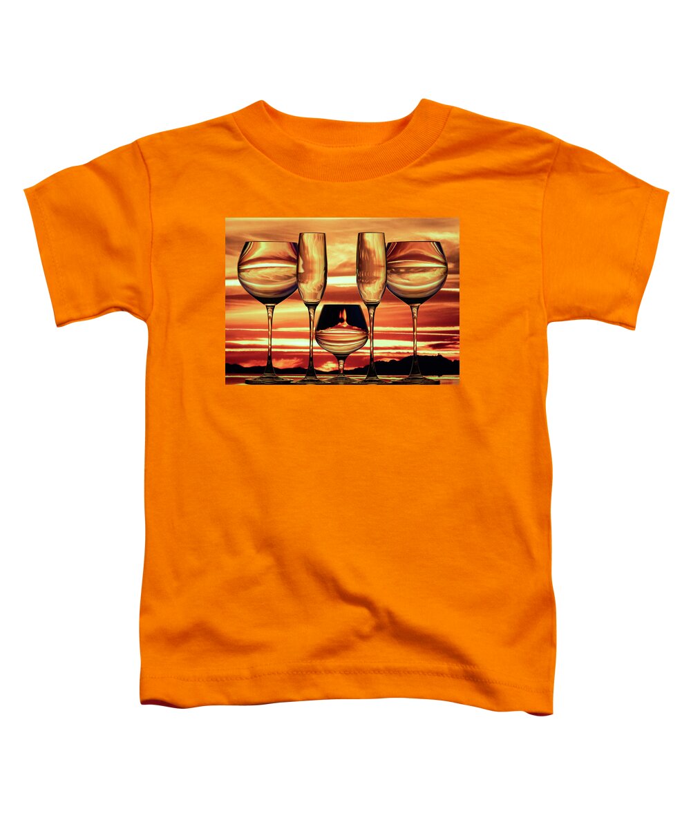 Refraction Toddler T-Shirt featuring the photograph Sunset On Fire by Elvira Peretsman