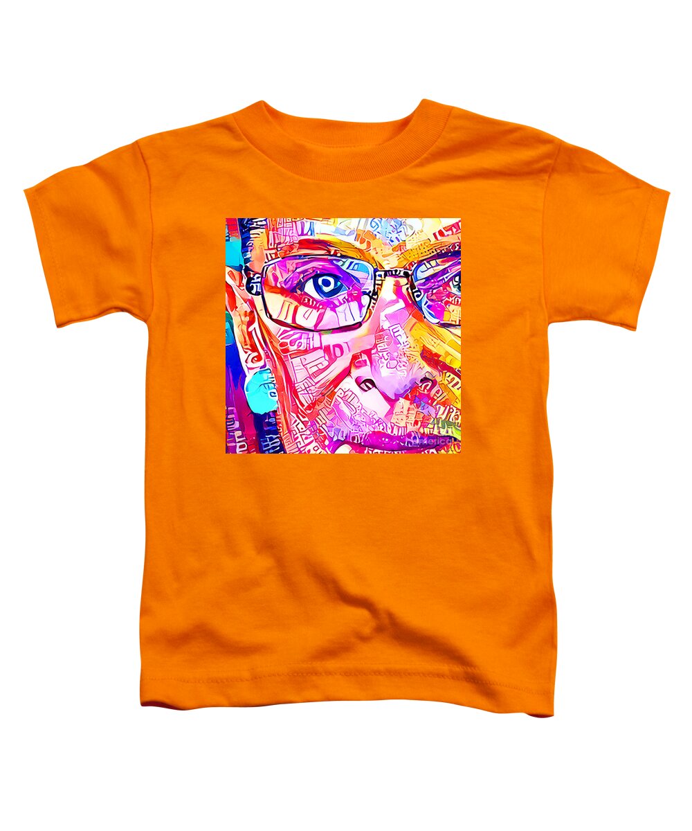 Wingsdomain Toddler T-Shirt featuring the photograph Supreme Court Justice Ruth Ginsburg In Vibrant Modern Contemporary Urban Style 20210629 square by Wingsdomain Art and Photography