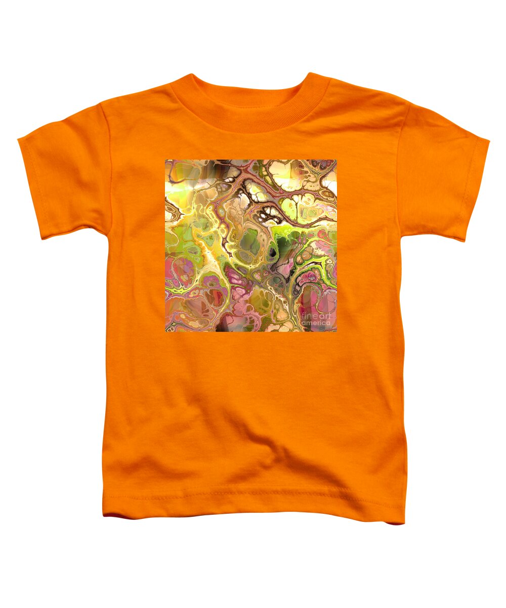 Colorful Toddler T-Shirt featuring the digital art Suroto - Funky Artistic Colorful Abstract Marble Fluid Digital Art by Sambel Pedes