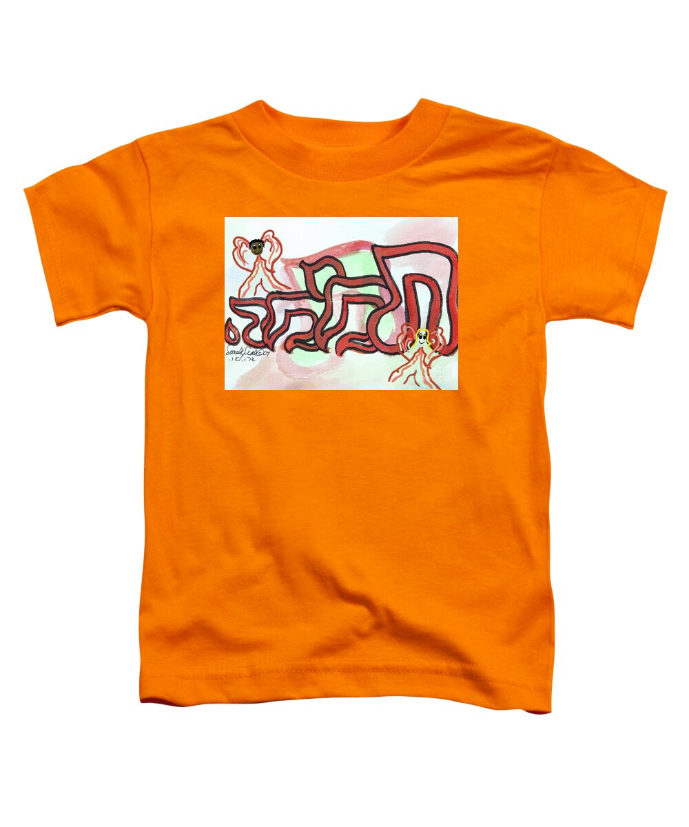 Tamima Tamim Pure Toddler T-Shirt featuring the painting TAMIMA an32 by Hebrewletters SL
