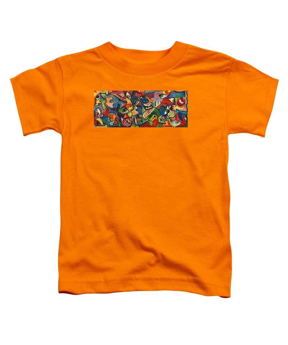 Line Toddler T-Shirt featuring the painting They Are All Gonna Laugh At You by Jame Hayes