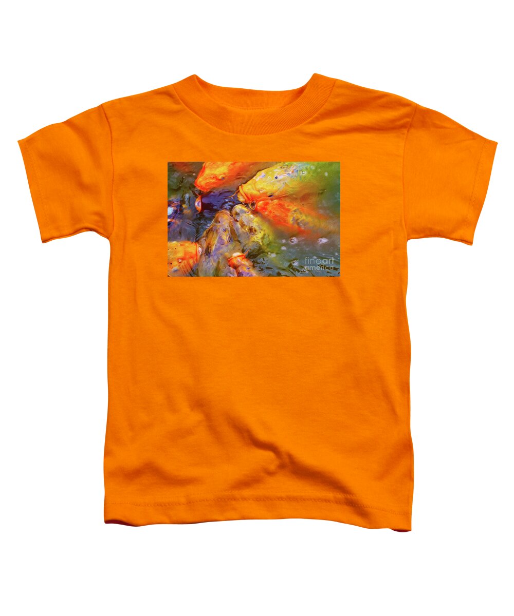 Koi Toddler T-Shirt featuring the mixed media The happy Koi Karpsers by MPhotographer