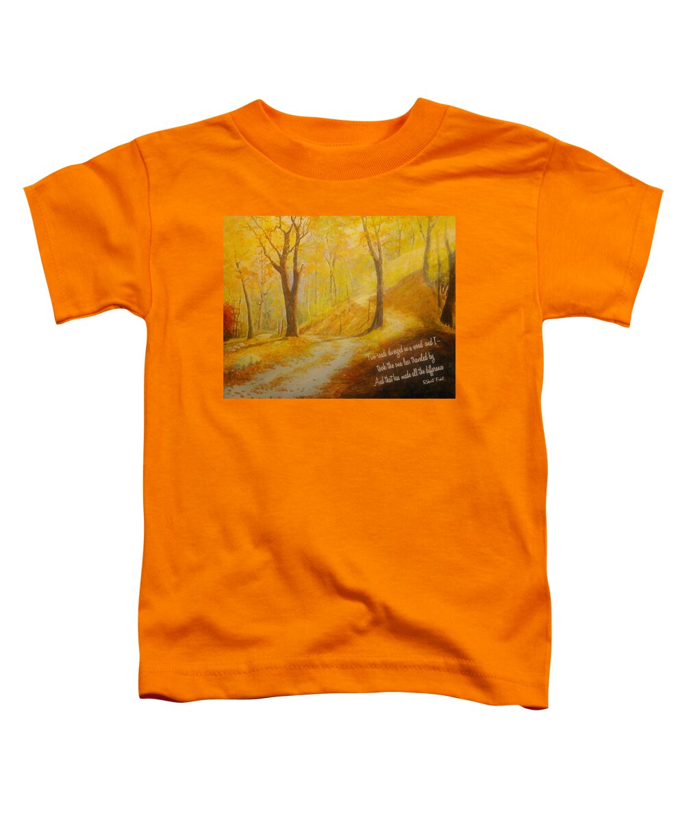 New England Toddler T-Shirt featuring the painting The Road Less Taken by ML McCormick