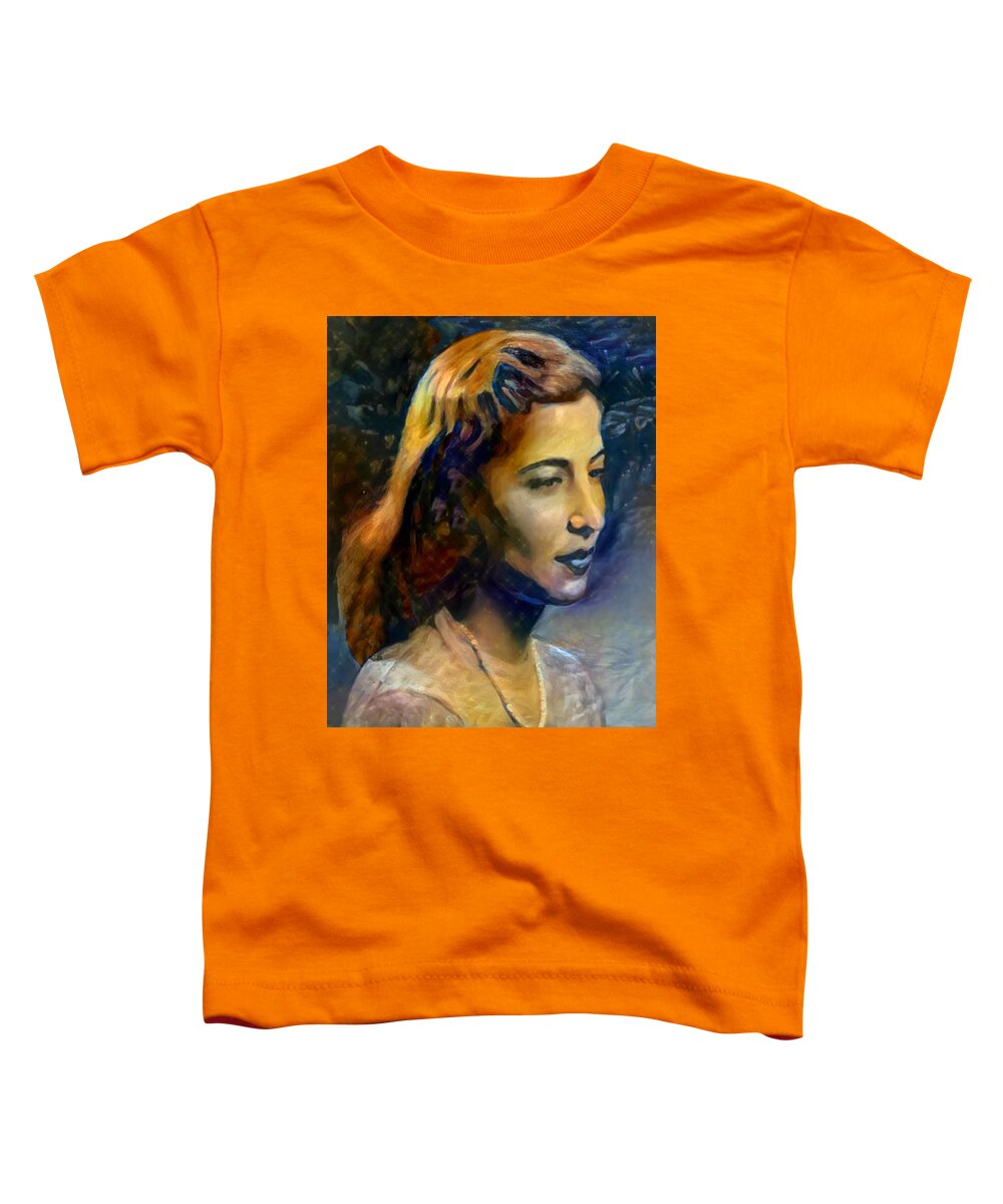 Ruth Bader Ginsburg Toddler T-Shirt featuring the digital art The Softer Side Of Ruth by Artistic Mystic