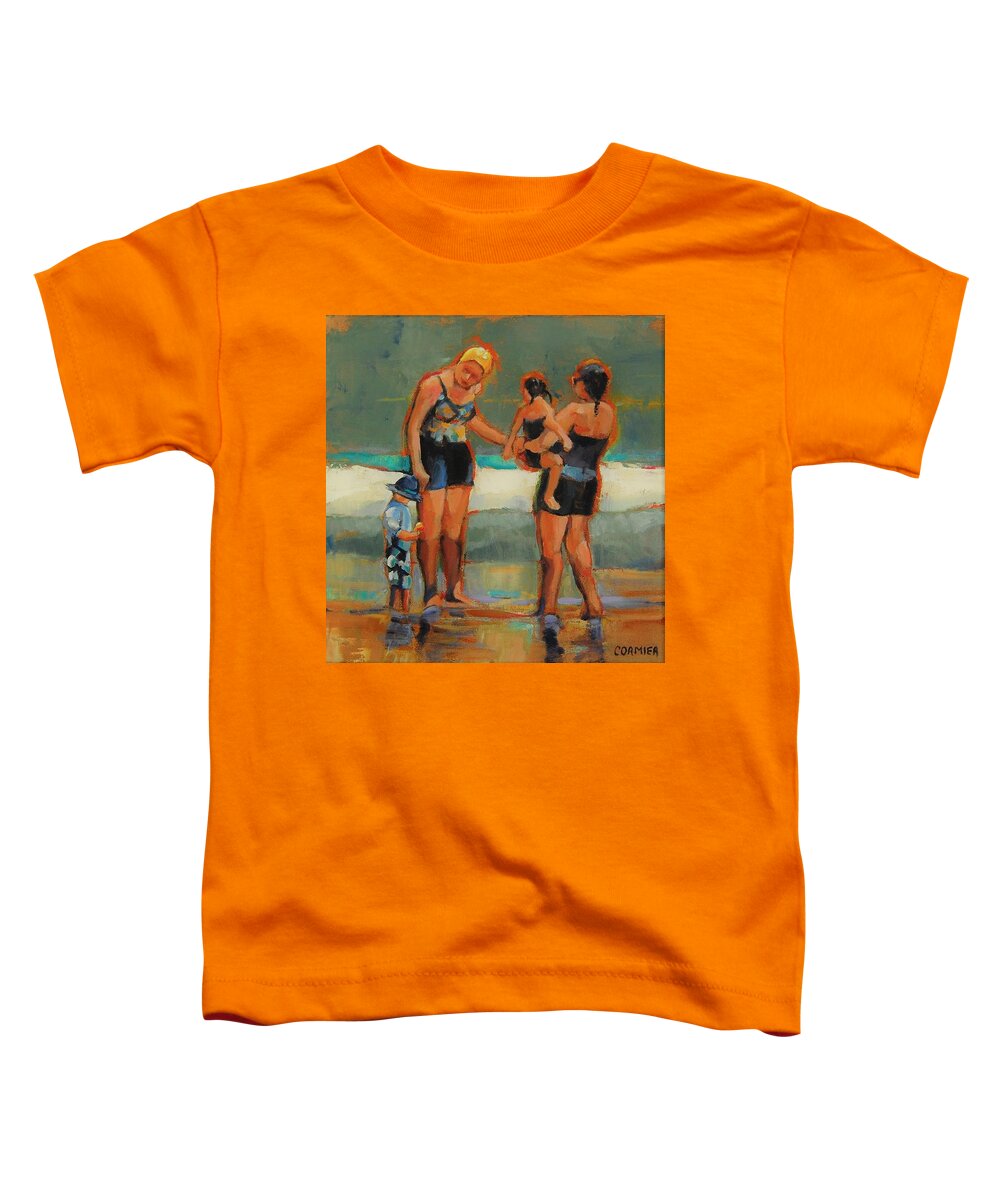 Beach Toddler T-Shirt featuring the painting The Yellow Swim Cap by Jean Cormier