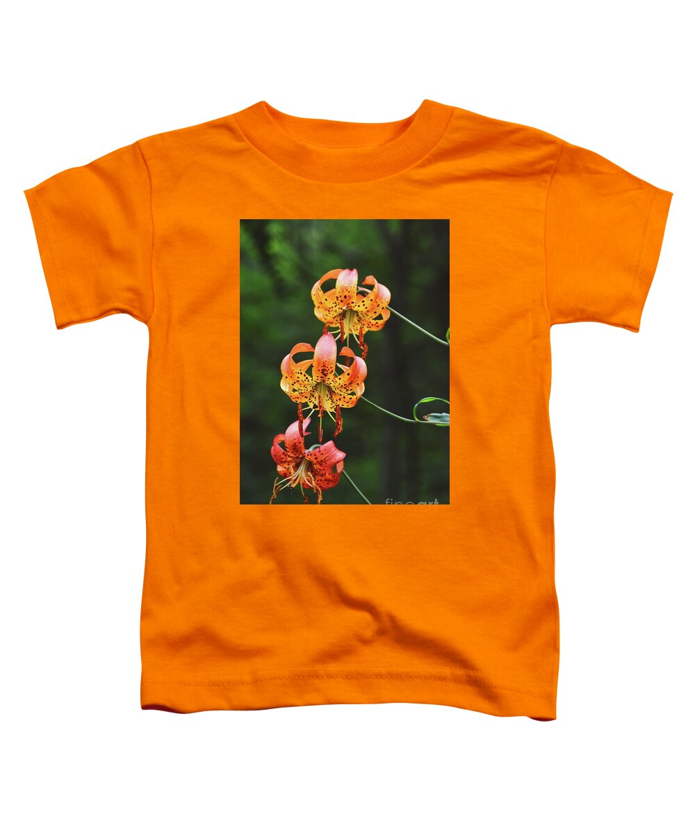Adrian-deleon Toddler T-Shirt featuring the photograph Triplet Tiger Lily, NC by Adrian De Leon Art and Photography
