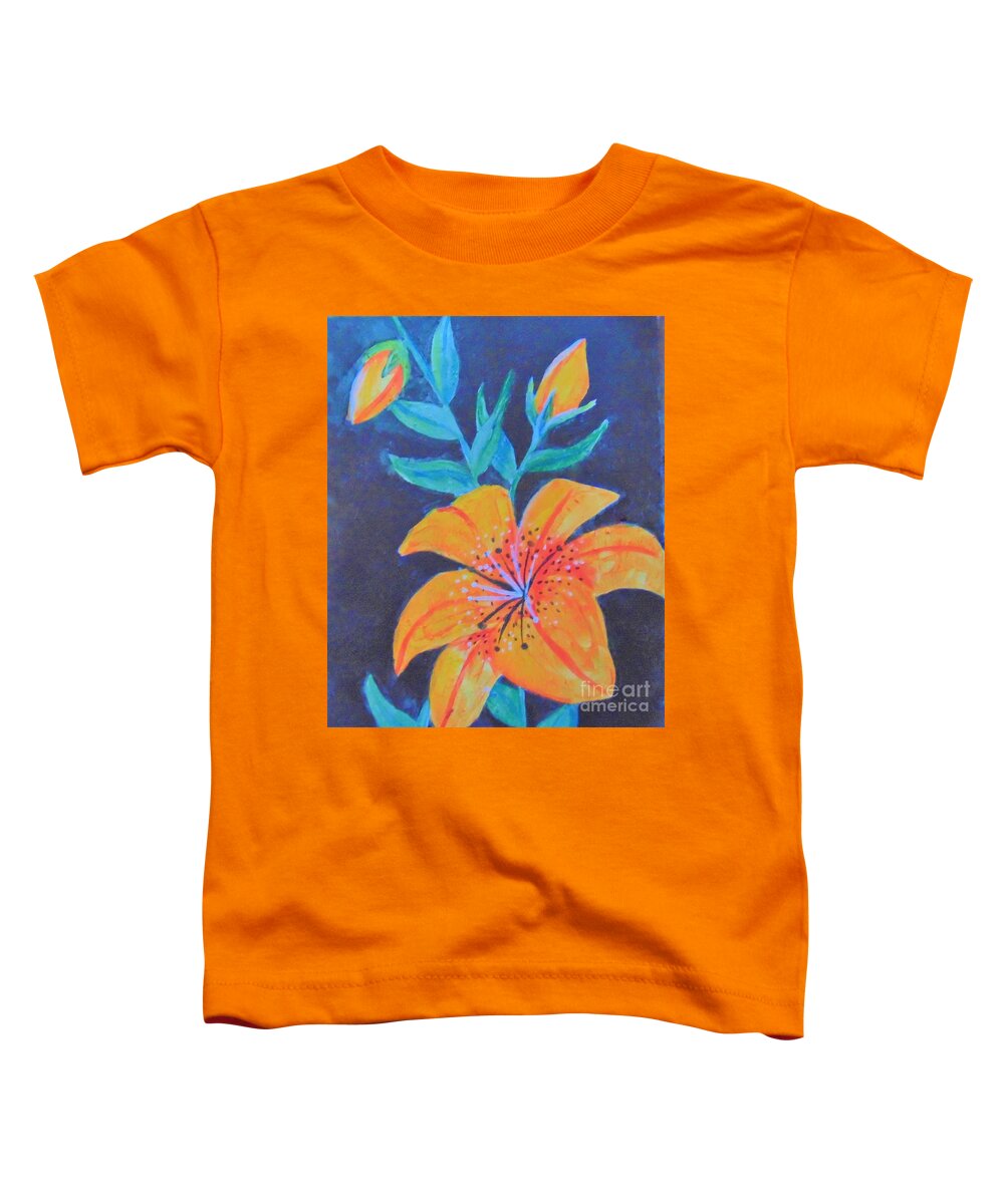 Flower Toddler T-Shirt featuring the painting Tiger Lily by Saundra Johnson