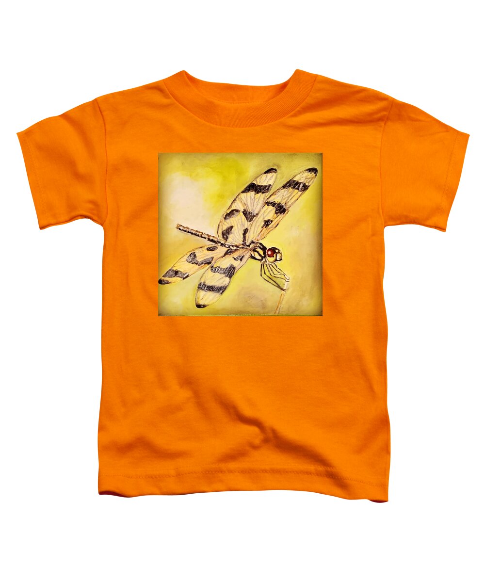 Dragonfly Toddler T-Shirt featuring the painting Time to rest by Lynn Shaffer