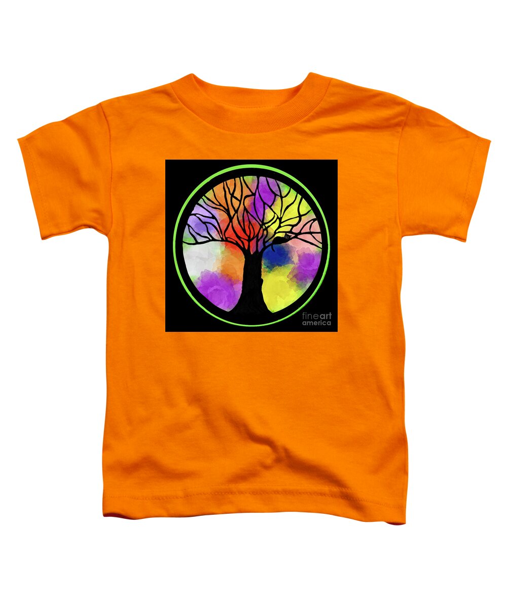 Tree Toddler T-Shirt featuring the digital art Tree of joy illustration by Elaine Hayward