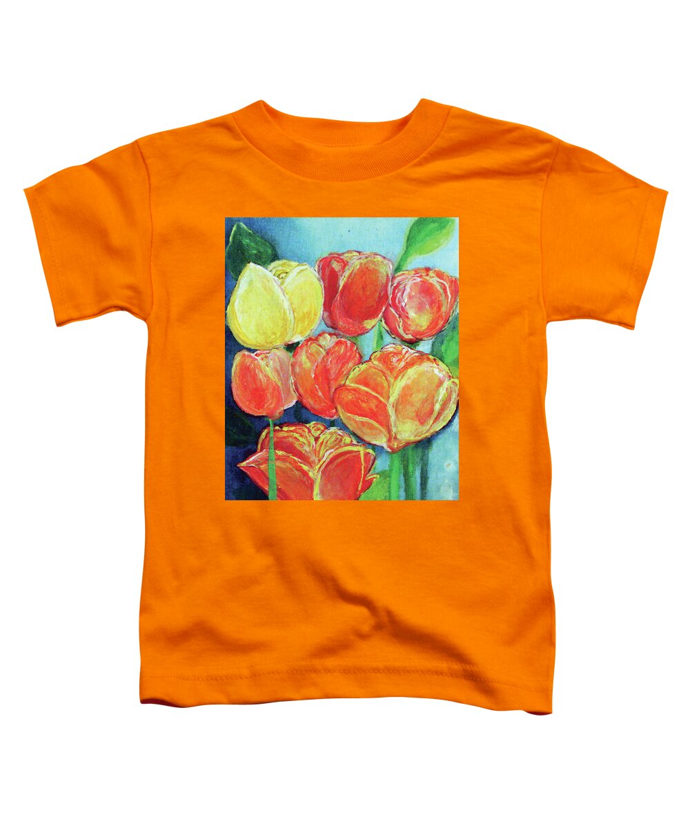 Tulips Toddler T-Shirt featuring the painting Tulips In The Sunshine by Ashleigh Dyan Bayer