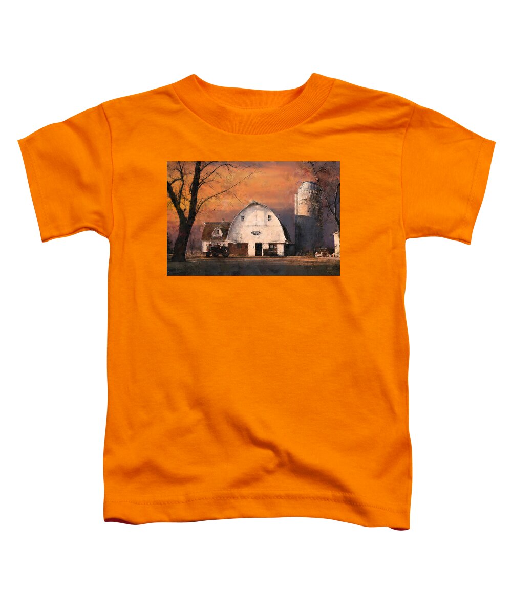 Farm Toddler T-Shirt featuring the painting Twilight The Day Before The Auction by Glenn Galen