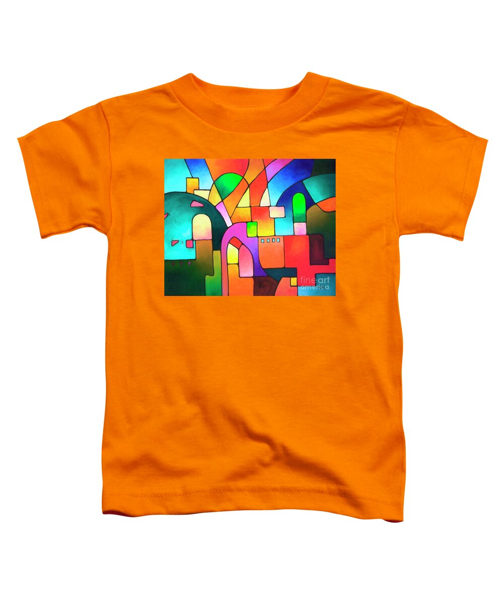 City Toddler T-Shirt featuring the painting Urbanity by Sally Trace