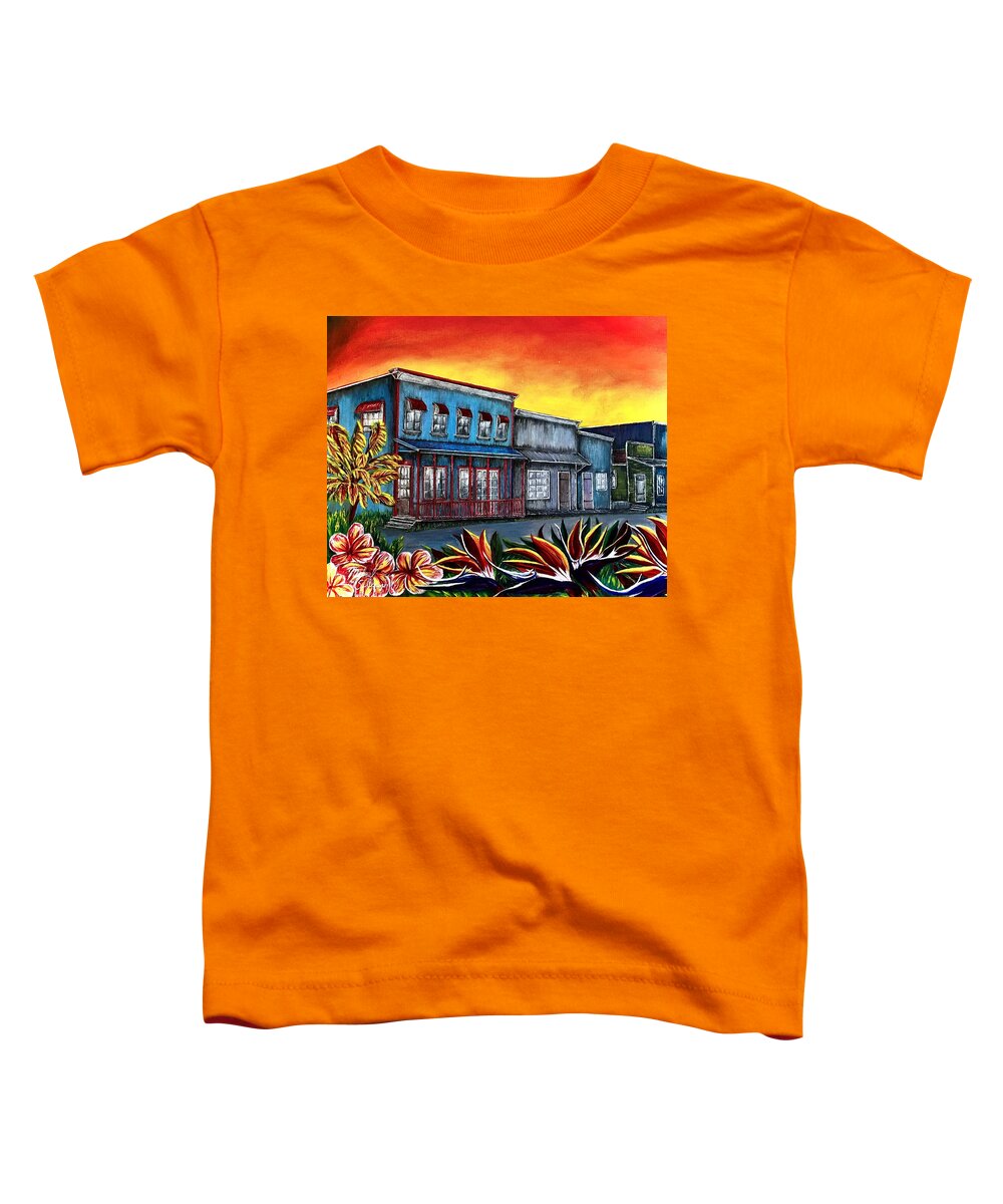 Plumeria Toddler T-Shirt featuring the painting Pahoa Village Hawaii #1 by Michael Silbaugh