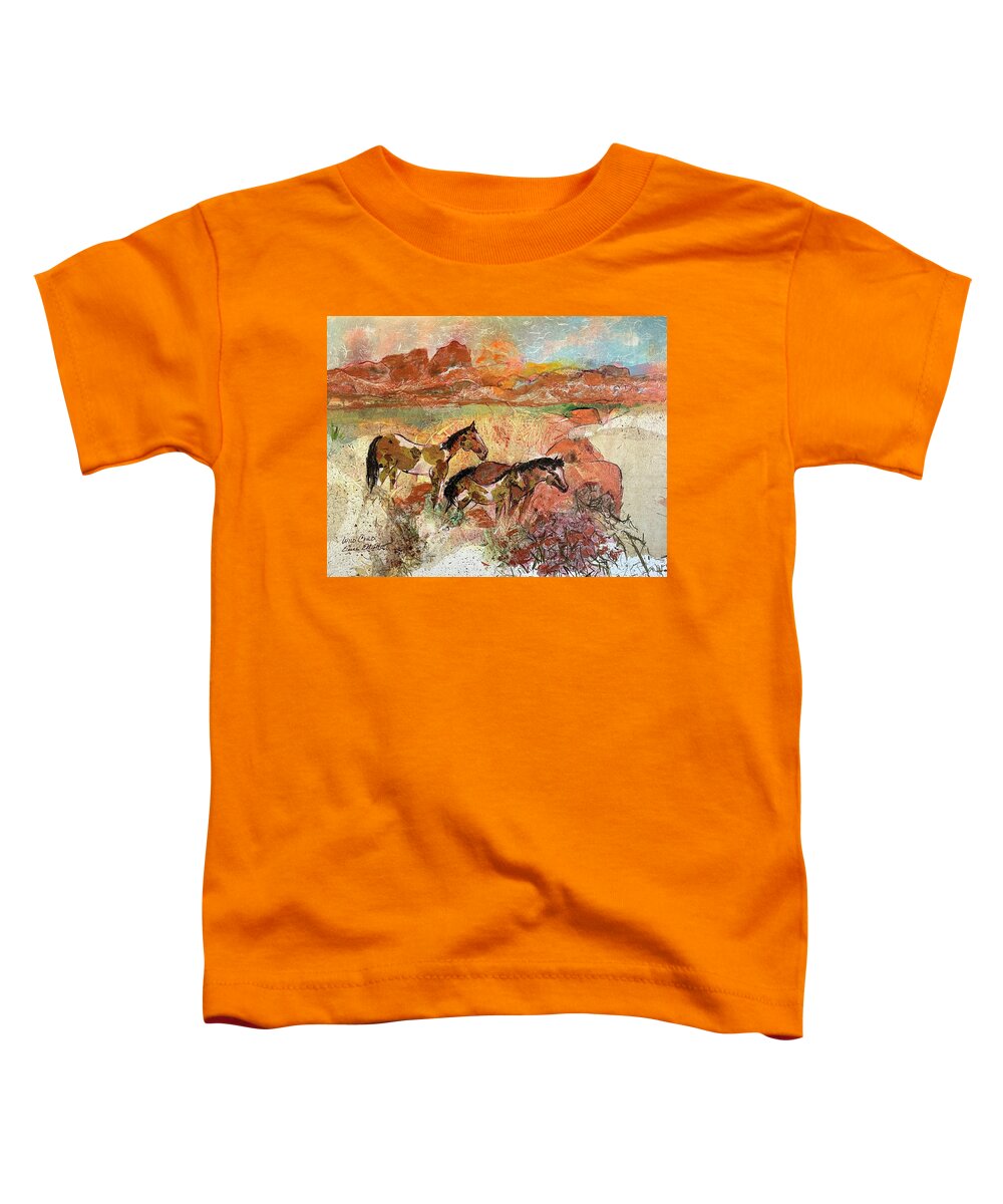Horse Toddler T-Shirt featuring the painting Wild Child by Elaine Elliott