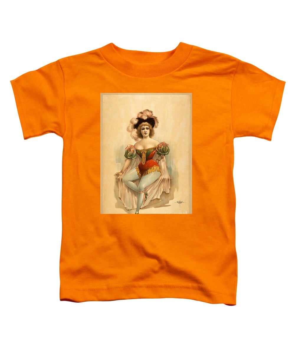 Woman Toddler T-Shirt featuring the photograph Woman Wearing Brief Costume Vintage Poster by Carlos Diaz