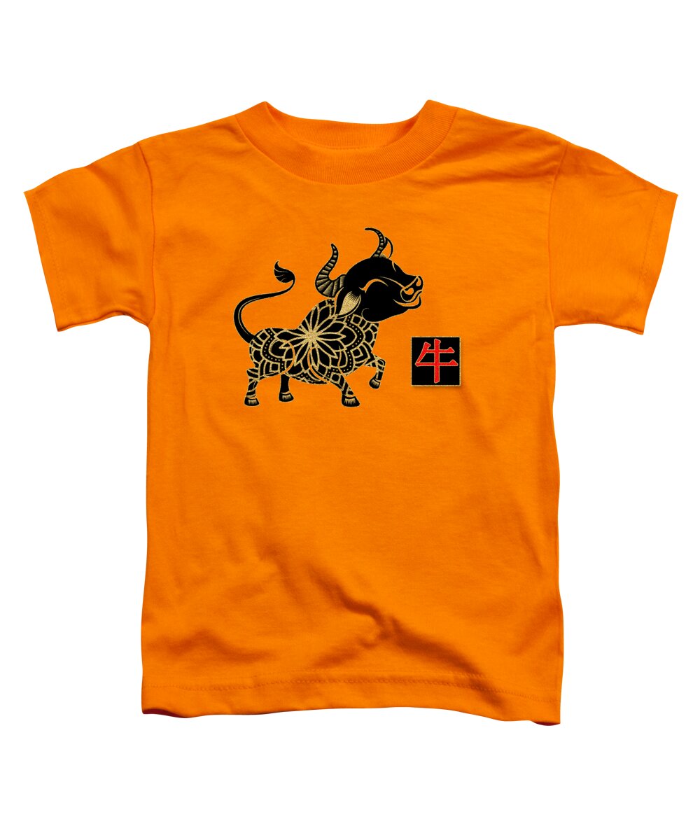 Chinese New Year Toddler T-Shirt featuring the digital art Year of the Ox Chinese New Year by Doreen Erhardt