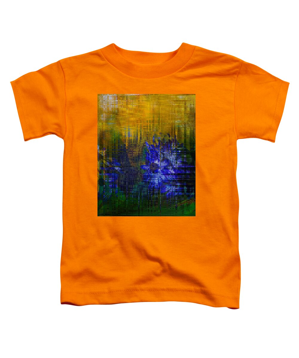 Abstract Toddler T-Shirt featuring the photograph Yellow And Blue Flowers In Abstract by Cordia Murphy