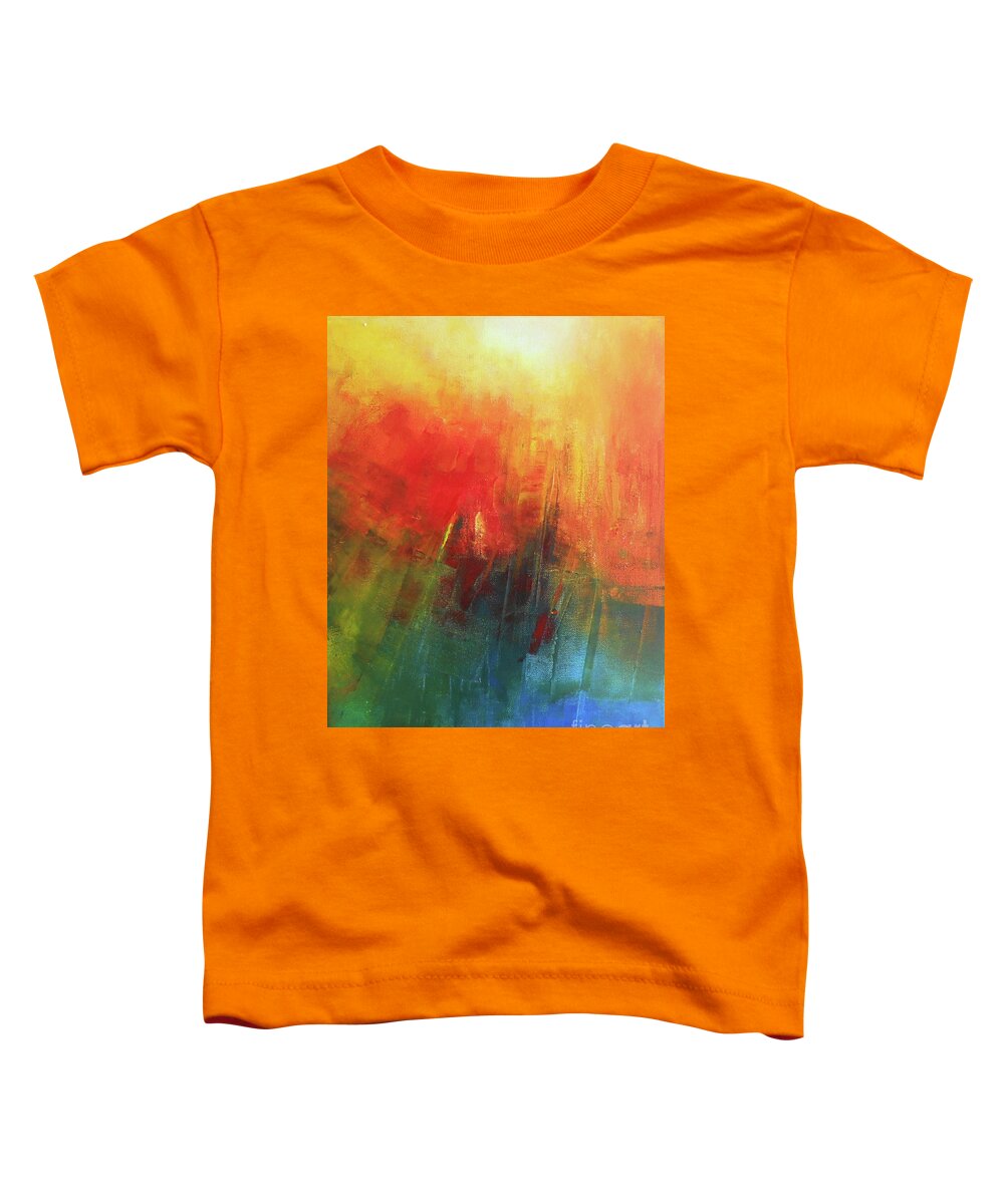 Expressive Colorful Abstract Toddler T-Shirt featuring the painting Zest Abstract #2 by Jane See