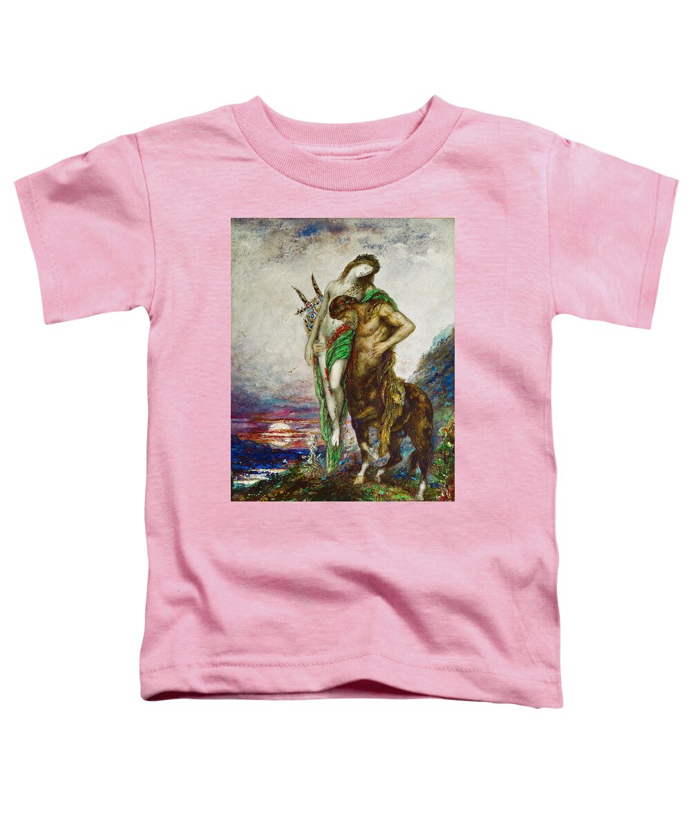 Gustave Moreau Toddler T-Shirt featuring the drawing Dead poet borne by centaur #1 by Gustave Moreau