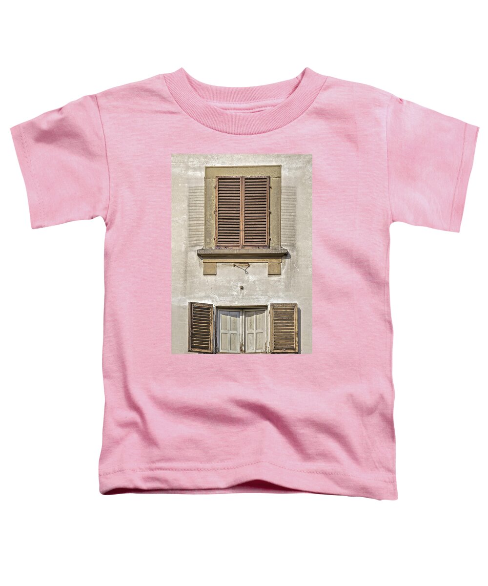 Tuscany Toddler T-Shirt featuring the photograph Dueling Windows of Tuscany #1 by David Letts